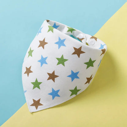 Cotton bandana baby bib, 95% cotton, 42cm, sweat absorbent, colourful designs like Pineapple and Dinosaur