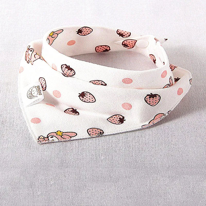 Cotton bandana baby bib, 95% cotton, 42cm, sweat absorbent, colourful designs like Pineapple and Dinosaur