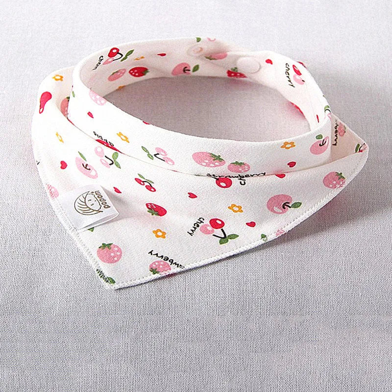 Cotton bandana baby bib, 95% cotton, 42cm, sweat absorbent, colourful designs like Pineapple and Dinosaur