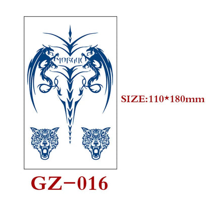 Juice tattoo sticker sheet with geometric shapes, 110x180mm, semi-permanent herbal water transfer design