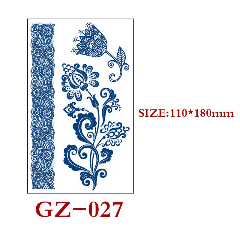 Juice tattoo sticker sheet with geometric shapes, 110x180mm, semi-permanent herbal water transfer design