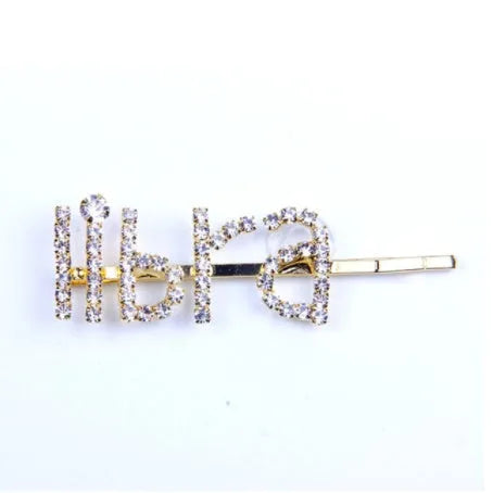 Golden electroplated one word clip hairpin with zodiac sign style options and individual packing