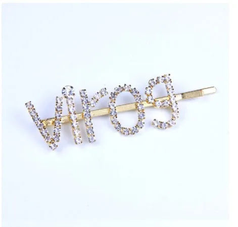 Golden electroplated one word clip hairpin with zodiac sign style options and individual packing