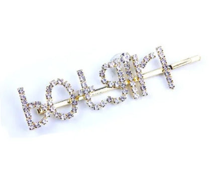 Golden electroplated one word clip hairpin with zodiac sign style options and individual packing