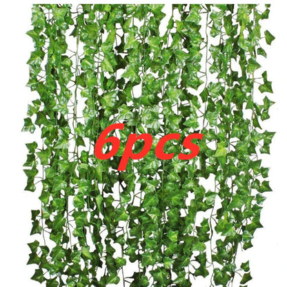 Premium silk artificial hanging plant decor with lifelike green leaves and vines, perfect for home, wedding, party, bathroom, and garden decoration