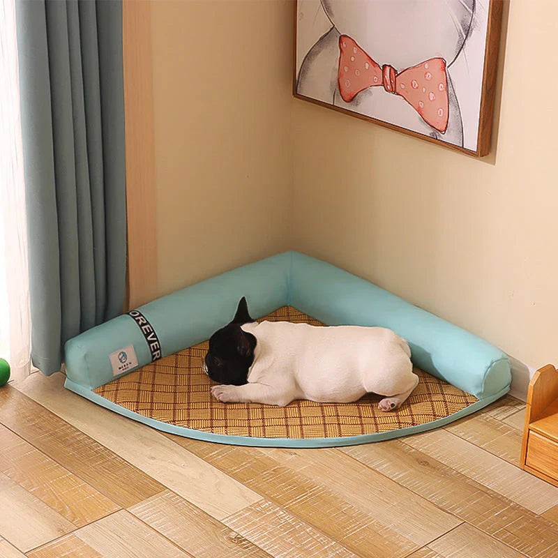Soft, breathable cooling pet bed in various colors and styles for cats and dogs