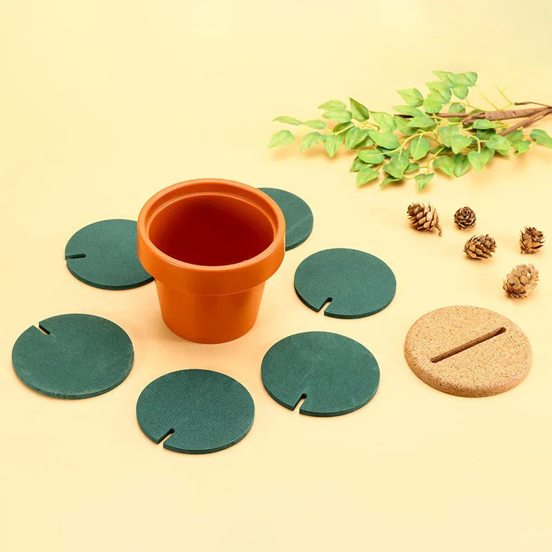 Cactus-shaped coaster set with various sizes to hold hot and cold drinks, protecting tables from scratches and marks