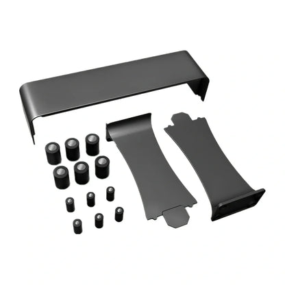Black magnetic make-up brush drying rack with 12 silicone caps on desktop