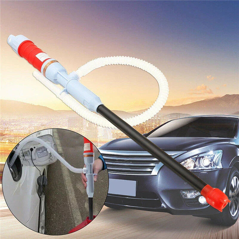 Powerful fuel transfer pump made of durable polypropylene for refueling cars, trucks, and small engine equipment