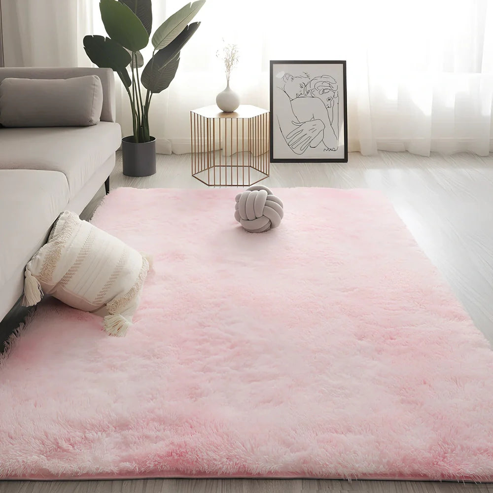 Plush floor mat with upgraded thickened encryption in tie-dye colour with 2cm pile and non-slip backing
