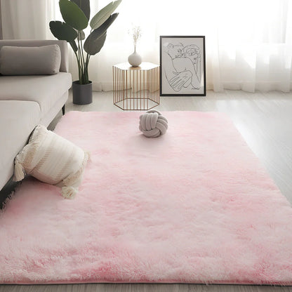 Plush floor mat with upgraded thickened encryption in tie-dye colour with 2cm pile and non-slip backing