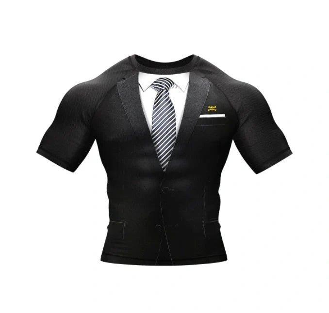 XMARTIAL Tuxedo Rash Guard for martial arts and surfing with UV protection