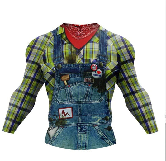 HILLBILLY RASH GUARD - XMARTIAL SLEEVE in action, showcasing flexibility and fit during training.