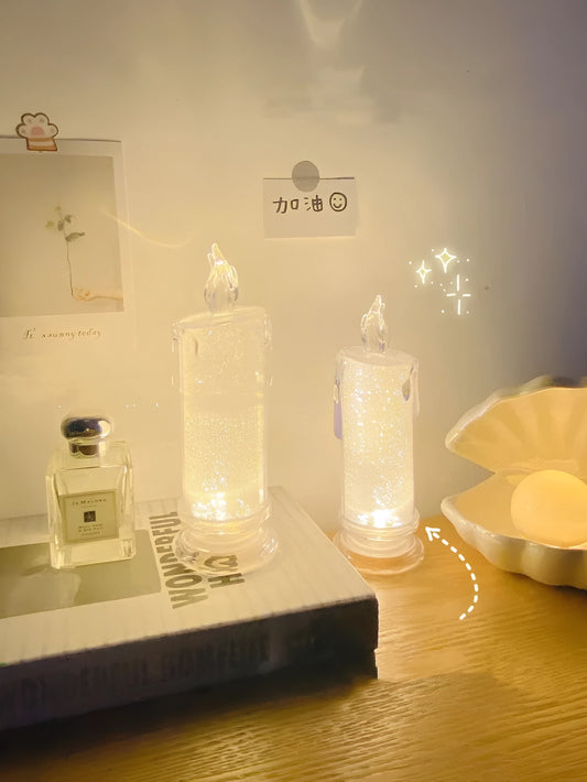 LED bedroom atmosphere light with message board showing simulation candle and message board design options