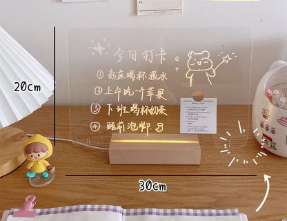 LED bedroom atmosphere light with message board showing simulation candle and message board design options