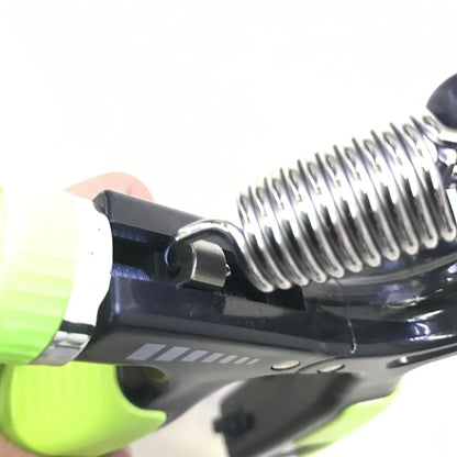 Adjustable hand gripper with digital display showing repetition count and resistance dial