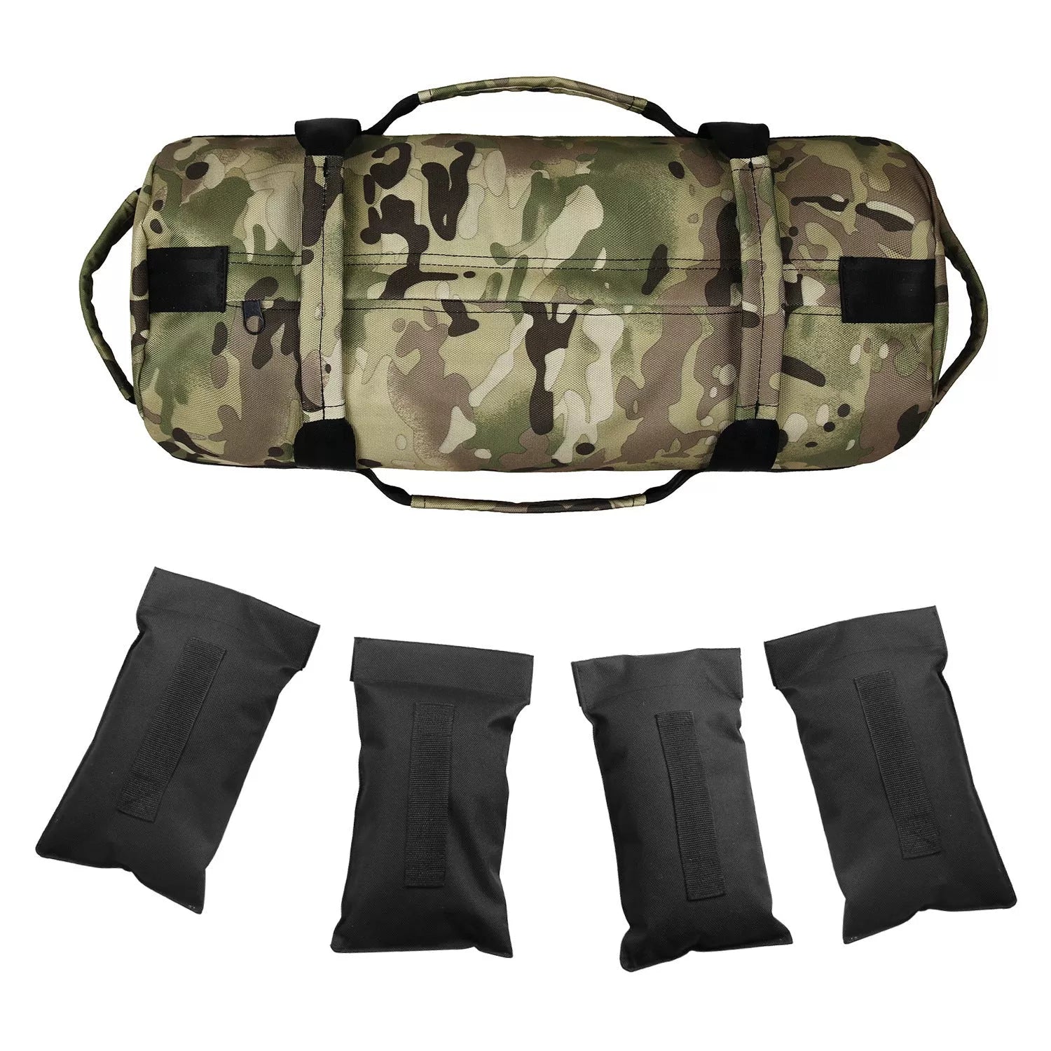 Camouflage Sports Fitness Weightlifting Bag in 900D Oxford cloth