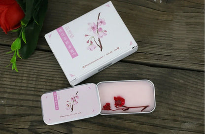 Guofeng solid perfume balm showing 4cm diameter circular format with three colour variants