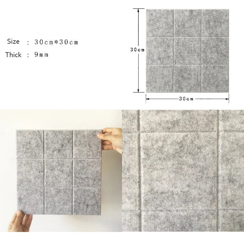 Nordic Small Square Felt Message Board Photo Wall with V-Groove Design in various colors