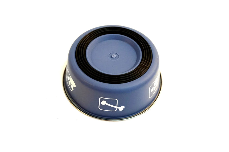 Pet Stainless Steel Food Bowl with PP Base, Sizes S to XL, 12.5cm to 17cm Diameter, Non-Slip Pet Feeding Bowl for Dogs and Cats, Random Colour