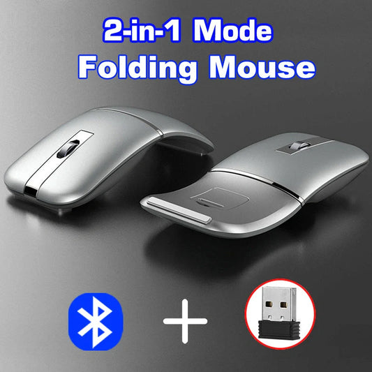 Dual-mode Bluetooth wireless mouse with folding design in various colors
