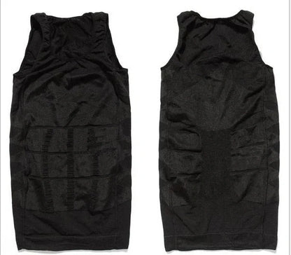 Men's compression vest made of premium linen fabric that smooths and shapes the midsection for a tailored, flattering look