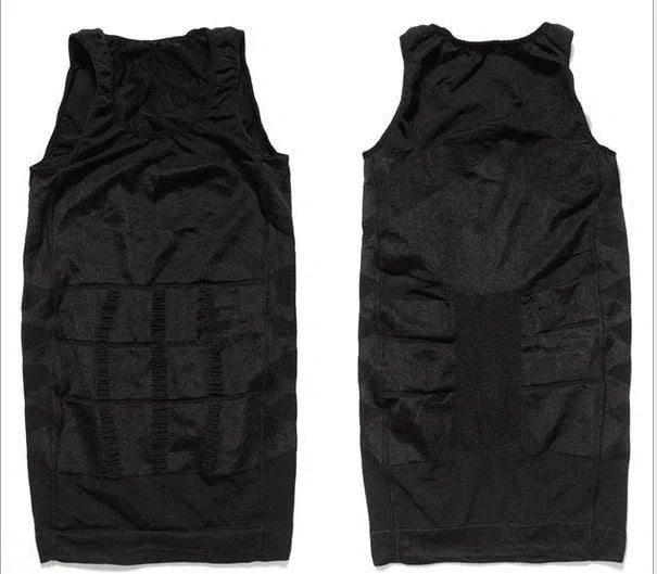 Men's compression vest made of premium linen fabric that smooths and shapes the midsection for a tailored, flattering look