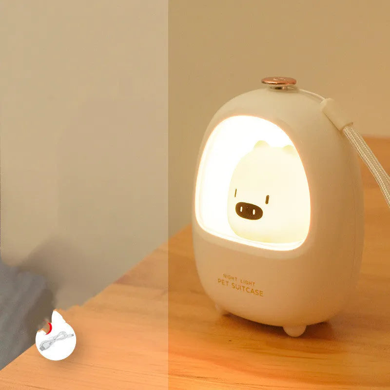 Cartoon bedside night light with touch dimming control for bedroom use