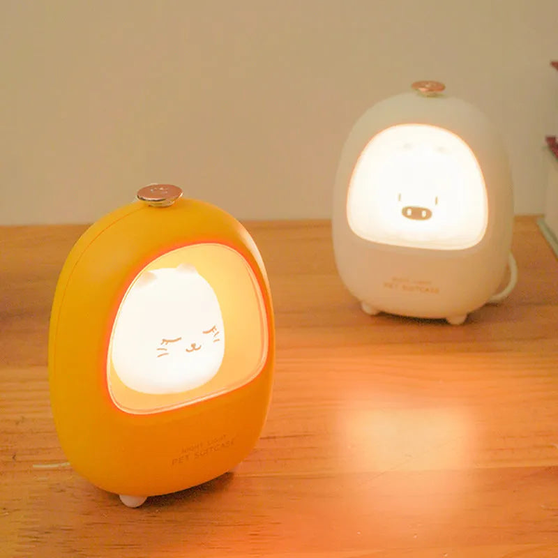 Cartoon bedside night light with touch dimming control for bedroom use