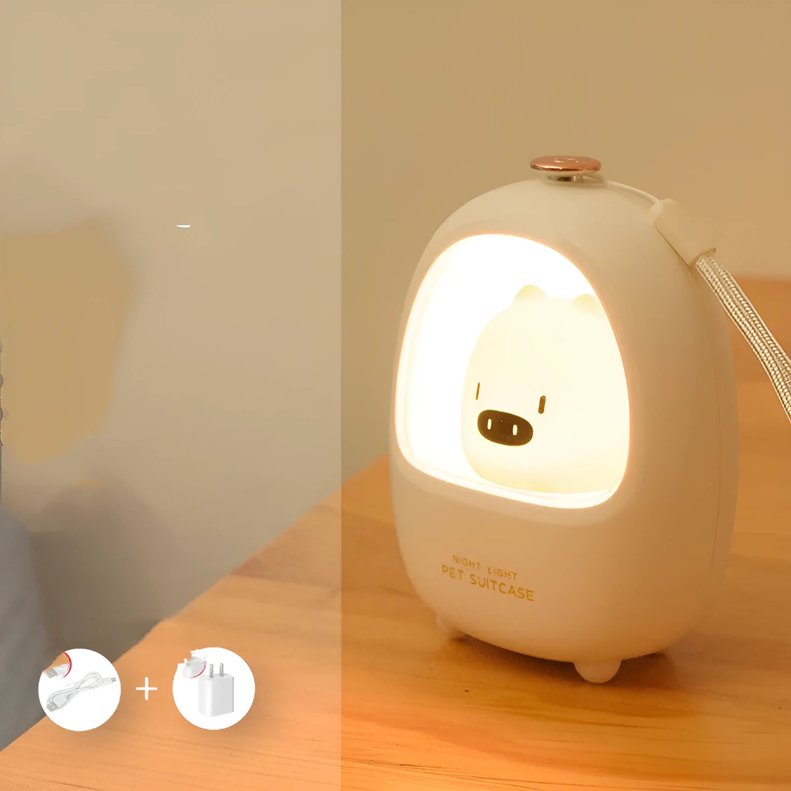Cartoon bedside night light with touch dimming control for bedroom use