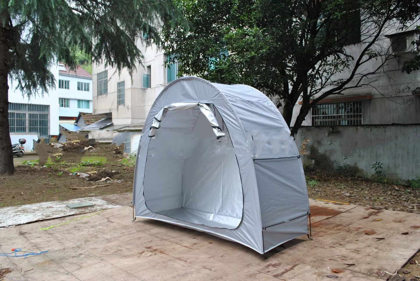 Waterproof folding canopy for two adult bicycles with ventilation window