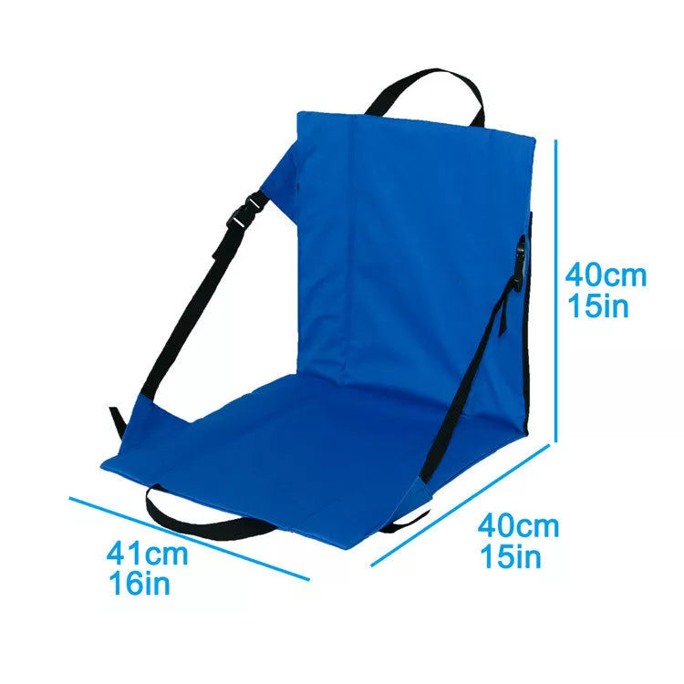 Portable outdoor folding chair with backrest in royal blue, red, or black