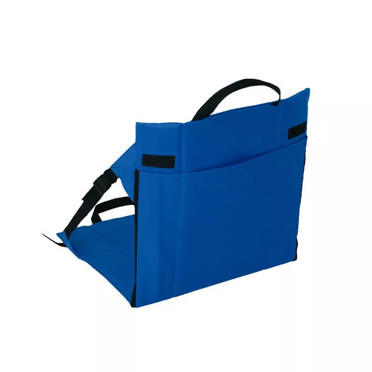 Portable outdoor folding chair with backrest in royal blue, red, or black