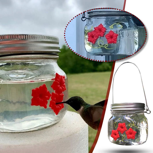 Charming hummingbird feeder with flower-shaped design, made of durable plastic for outdoor gardens and patios