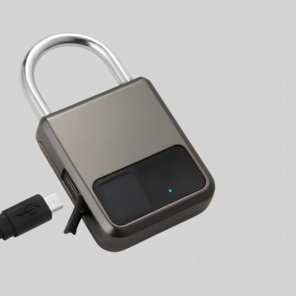 Smart fingerprint padlock with semiconductor sensor for biometric security on lockers and luggage