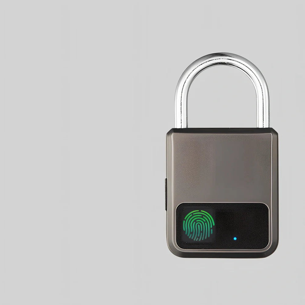 Smart fingerprint padlock with semiconductor sensor for biometric security on lockers and luggage