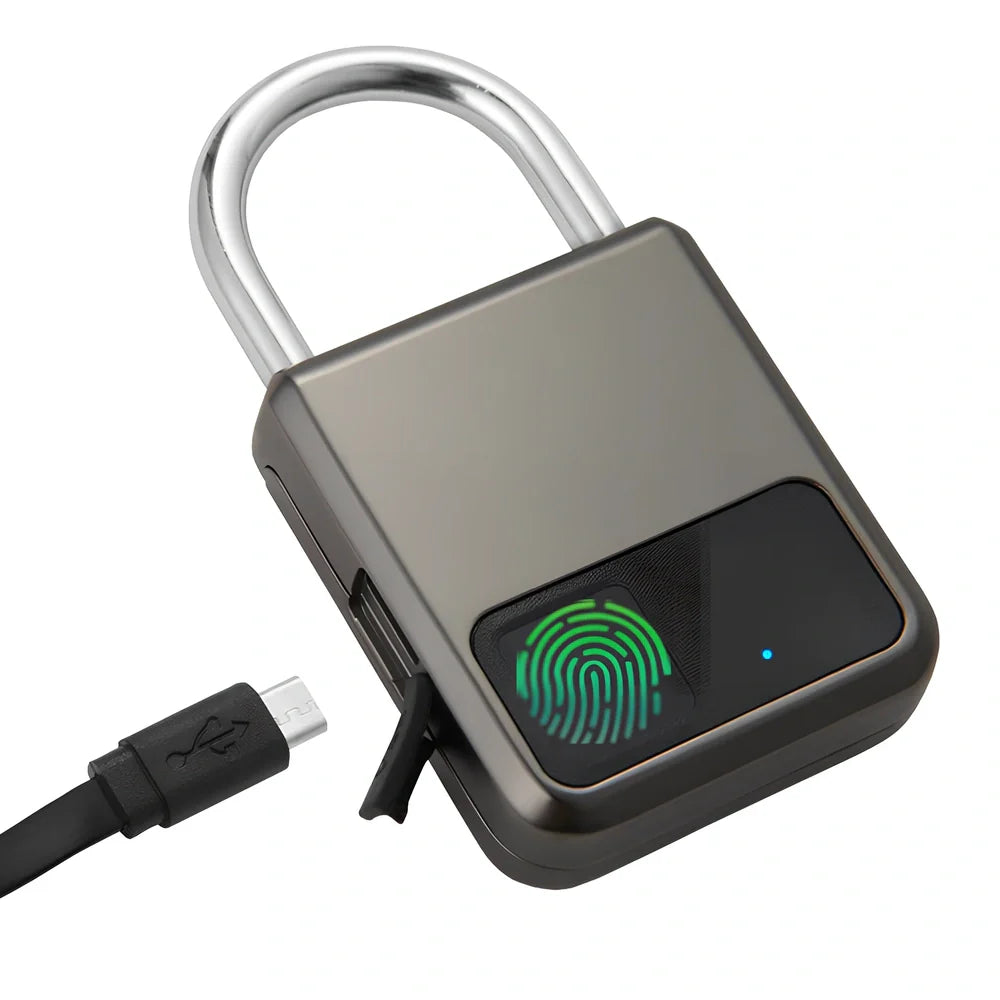 Smart fingerprint padlock with semiconductor sensor for biometric security on lockers and luggage