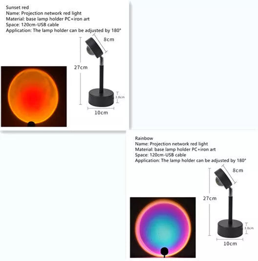 WiFi LED Sunset Projector Light with 16 color options and smart control