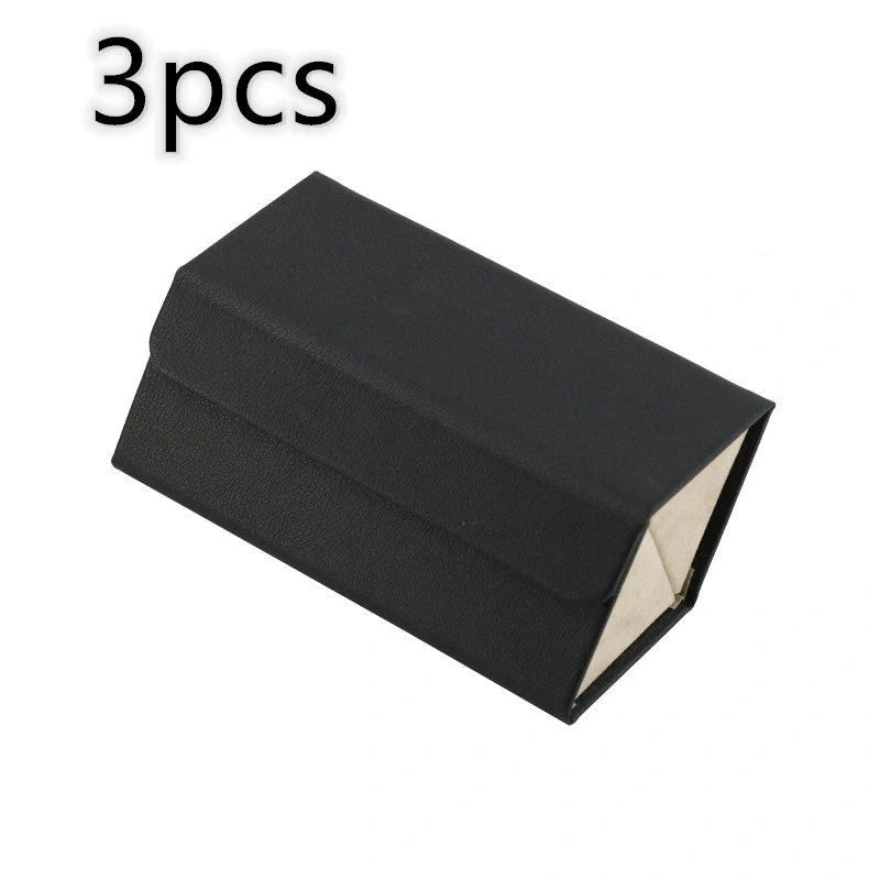 Foldable PU leather sunglasses and eyeglasses organizer case with five slots