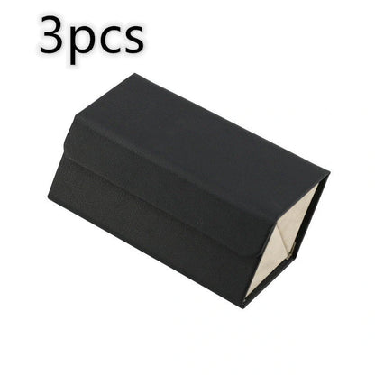 Foldable PU leather sunglasses and eyeglasses organizer case with five slots