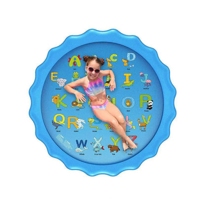 Refreshing sprinkler pad with marine-themed designs for kids' outdoor play and summer fun