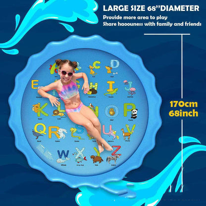 Refreshing sprinkler pad with marine-themed designs for kids' outdoor play and summer fun