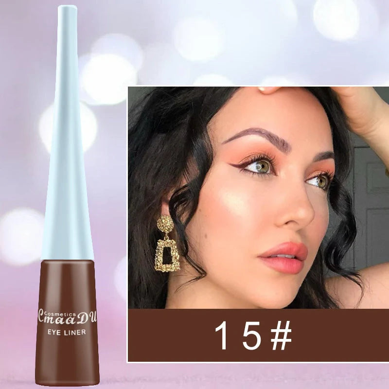 17 Color Liquid Eyeliner Set with Matte and Glitter Finishes for Versatile Makeup Looks