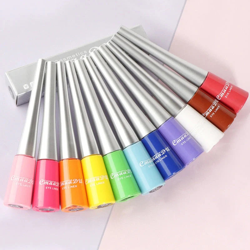 17 Color Liquid Eyeliner Set with Matte and Glitter Finishes for Versatile Makeup Looks