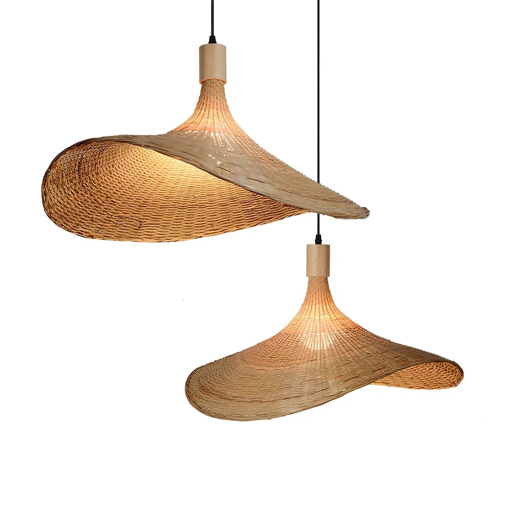 Japanese-style bamboo chandelier with adjustable height up to 1 metre, available in 30cm to 70cm sizes