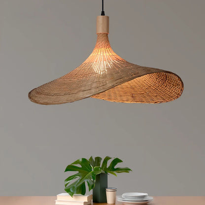 Japanese-style bamboo chandelier with adjustable height up to 1 metre, available in 30cm to 70cm sizes
