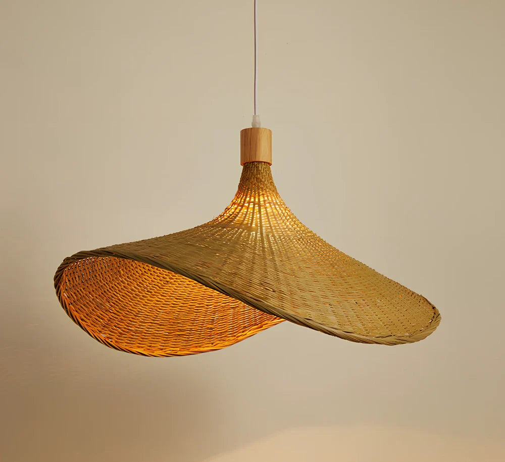 Japanese-style bamboo chandelier with adjustable height up to 1 metre, available in 30cm to 70cm sizes