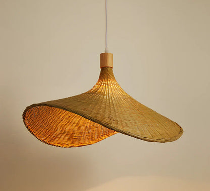 Japanese-style bamboo chandelier with adjustable height up to 1 metre, available in 30cm to 70cm sizes