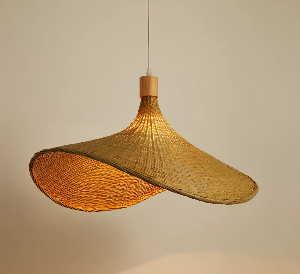 Japanese-style bamboo chandelier with adjustable height up to 1 metre, available in 30cm to 70cm sizes