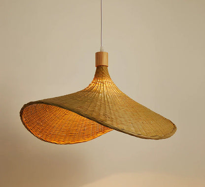 Japanese-style bamboo chandelier with adjustable height up to 1 metre, available in 30cm to 70cm sizes